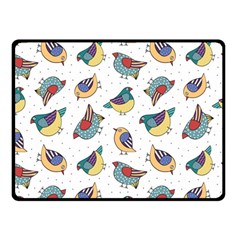 Seamless-pattern-with-hand-drawn-bird-black Double Sided Fleece Blanket (small) 