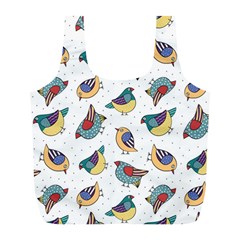 Seamless-pattern-with-hand-drawn-bird-black Full Print Recycle Bag (l)