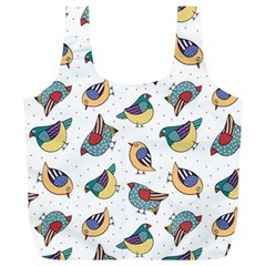 Seamless-pattern-with-hand-drawn-bird-black Full Print Recycle Bag (xl)