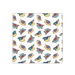 Seamless-pattern-with-hand-drawn-bird-black Satin Bandana Scarf 22  X 22 