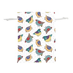 Seamless-pattern-with-hand-drawn-bird-black Lightweight Drawstring Pouch (m)