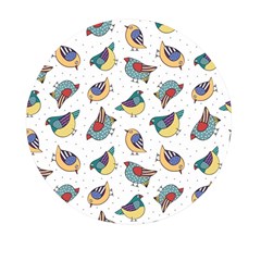 Seamless-pattern-with-hand-drawn-bird-black Mini Round Pill Box (pack Of 5)