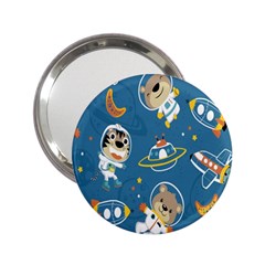 Seamless-pattern-funny-astronaut-outer-space-transportation 2 25  Handbag Mirrors