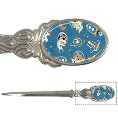 Seamless-pattern-funny-astronaut-outer-space-transportation Letter Opener