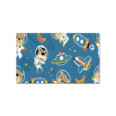 Seamless-pattern-funny-astronaut-outer-space-transportation Sticker (rectangular) by Jancukart