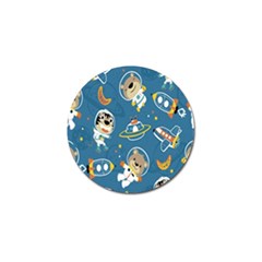 Seamless-pattern-funny-astronaut-outer-space-transportation Golf Ball Marker (4 Pack)