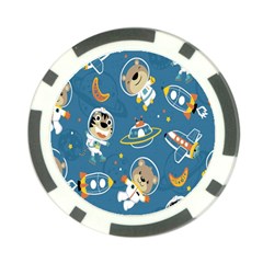 Seamless-pattern-funny-astronaut-outer-space-transportation Poker Chip Card Guard