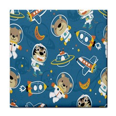 Seamless-pattern-funny-astronaut-outer-space-transportation Face Towel