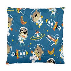 Seamless-pattern-funny-astronaut-outer-space-transportation Standard Cushion Case (one Side) by Jancukart