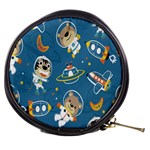 Seamless-pattern-funny-astronaut-outer-space-transportation Mini Makeup Bag Front