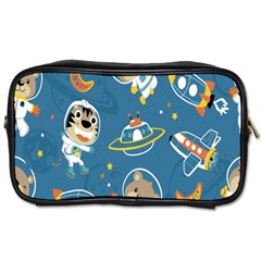 Seamless-pattern-funny-astronaut-outer-space-transportation Toiletries Bag (one Side) by Jancukart