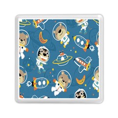 Seamless-pattern-funny-astronaut-outer-space-transportation Memory Card Reader (square) by Jancukart