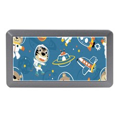 Seamless-pattern-funny-astronaut-outer-space-transportation Memory Card Reader (mini) by Jancukart