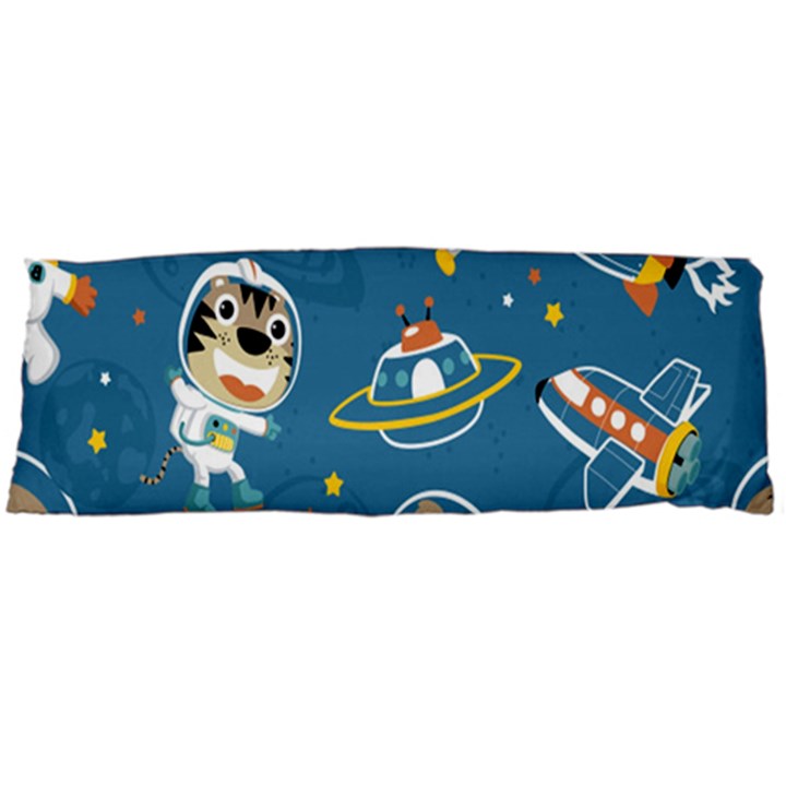 Seamless-pattern-funny-astronaut-outer-space-transportation Body Pillow Case (Dakimakura)