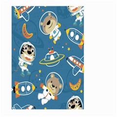 Seamless-pattern-funny-astronaut-outer-space-transportation Large Garden Flag (two Sides)