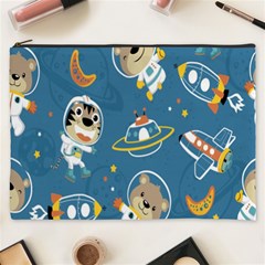 Seamless-pattern-funny-astronaut-outer-space-transportation Cosmetic Bag (xxxl)