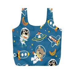 Seamless-pattern-funny-astronaut-outer-space-transportation Full Print Recycle Bag (m)