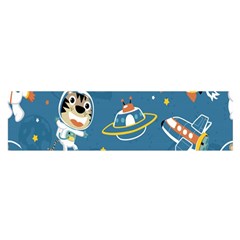 Seamless-pattern-funny-astronaut-outer-space-transportation Oblong Satin Scarf (16  X 60 )