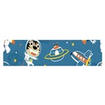 Seamless-pattern-funny-astronaut-outer-space-transportation Oblong Satin Scarf (16  x 60 ) Front