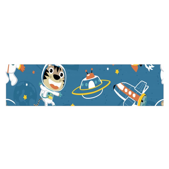 Seamless-pattern-funny-astronaut-outer-space-transportation Oblong Satin Scarf (16  x 60 )