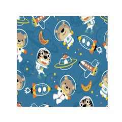 Seamless-pattern-funny-astronaut-outer-space-transportation Square Satin Scarf (30  X 30 )