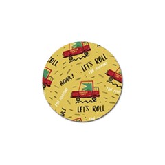 Childish-seamless-pattern-with-dino-driver Golf Ball Marker by Jancukart