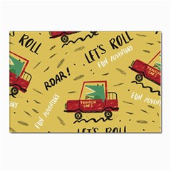 Childish-seamless-pattern-with-dino-driver Postcard 4 x 6  (pkg Of 10)