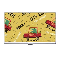 Childish-seamless-pattern-with-dino-driver Business Card Holder