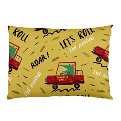 Childish-seamless-pattern-with-dino-driver Pillow Case