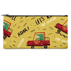 Childish-seamless-pattern-with-dino-driver Pencil Case