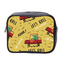 Childish-seamless-pattern-with-dino-driver Mini Toiletries Bag (two Sides)