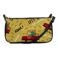 Childish-seamless-pattern-with-dino-driver Shoulder Clutch Bag