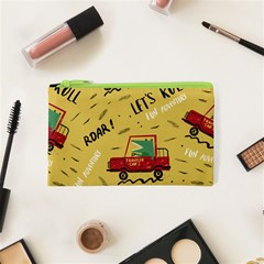 Childish-seamless-pattern-with-dino-driver Cosmetic Bag (xs)