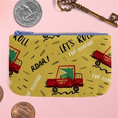 Childish-seamless-pattern-with-dino-driver Large Coin Purse