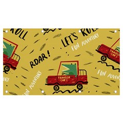 Childish-seamless-pattern-with-dino-driver Banner And Sign 7  X 4 