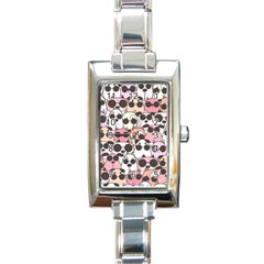 Cute-dog-seamless-pattern-background Rectangle Italian Charm Watch