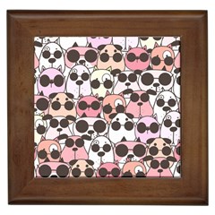 Cute-dog-seamless-pattern-background Framed Tile