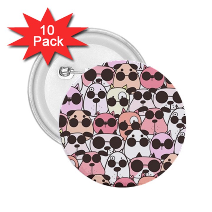 Cute-dog-seamless-pattern-background 2.25  Buttons (10 pack) 