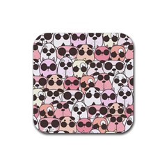 Cute-dog-seamless-pattern-background Rubber Coaster (square)