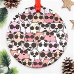 Cute-dog-seamless-pattern-background Round Ornament (Two Sides) Front