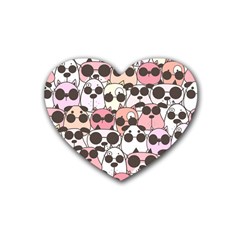 Cute-dog-seamless-pattern-background Rubber Coaster (heart) by Jancukart