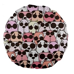 Cute-dog-seamless-pattern-background Large 18  Premium Round Cushions