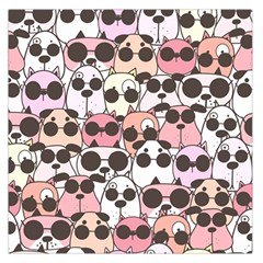 Cute-dog-seamless-pattern-background Square Satin Scarf (36  X 36 )