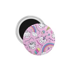 Beautiful Cute Animals Pattern Pink Beautiful Cute Animals Pattern Pink Rainbow 1 75  Magnets