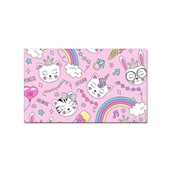 Beautiful Cute Animals Pattern Pink Beautiful Cute Animals Pattern Pink Rainbow Sticker (rectangular)