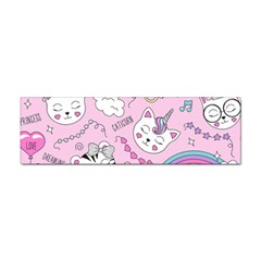 Beautiful Cute Animals Pattern Pink Beautiful Cute Animals Pattern Pink Rainbow Sticker (bumper)