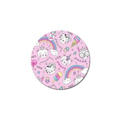 Beautiful Cute Animals Pattern Pink Beautiful Cute Animals Pattern Pink Rainbow Golf Ball Marker