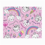 Beautiful cute animals pattern pink Beautiful cute animals pattern pink rainbow Small Glasses Cloth Front