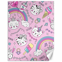 Beautiful Cute Animals Pattern Pink Beautiful Cute Animals Pattern Pink Rainbow Canvas 12  X 16 