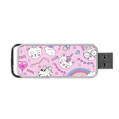 Beautiful Cute Animals Pattern Pink Beautiful Cute Animals Pattern Pink Rainbow Portable Usb Flash (one Side)